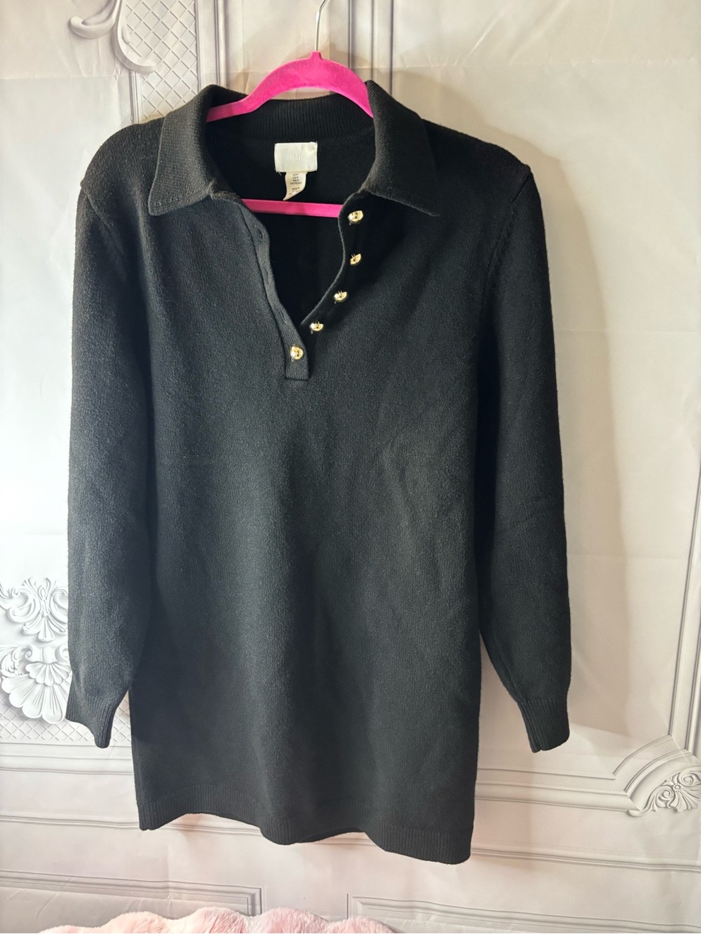 H&M Women’s Fine-Knit Black Dress Sweater, Size M